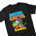 Social Gadha T-Shirt with donkey holding a book